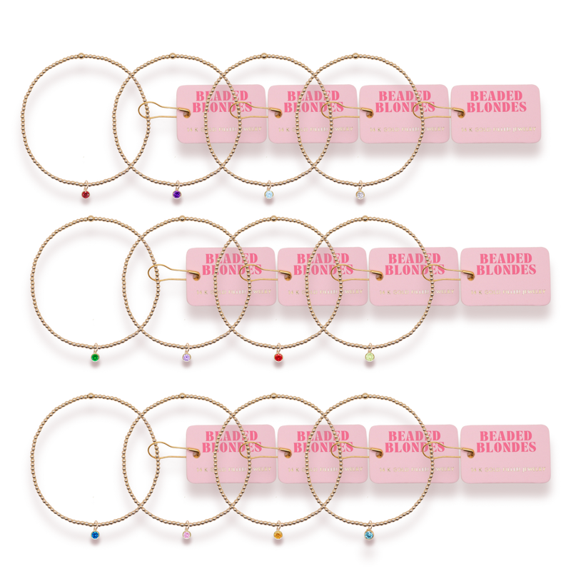 Birthstone Charm Bracelets: Standard 6.75 inch