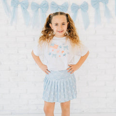Sky Blue Bow Trellis Athletic Skort