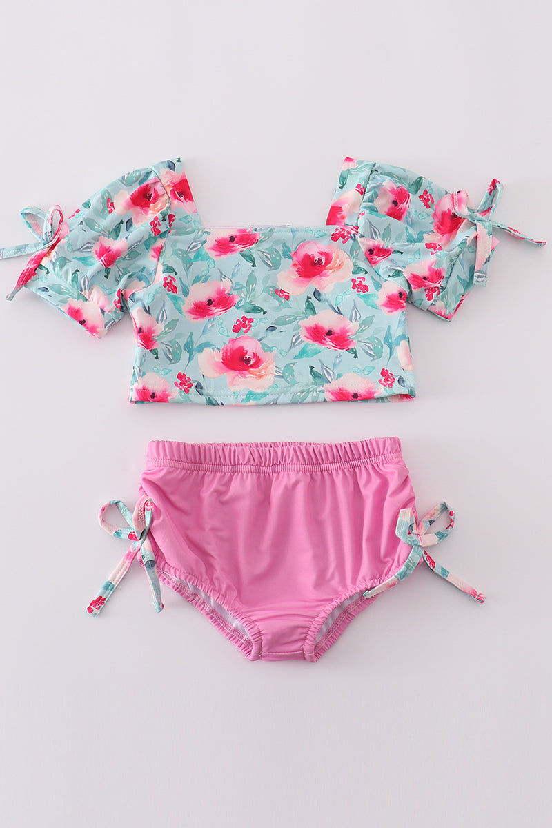 Pink rose 2 piece swim set