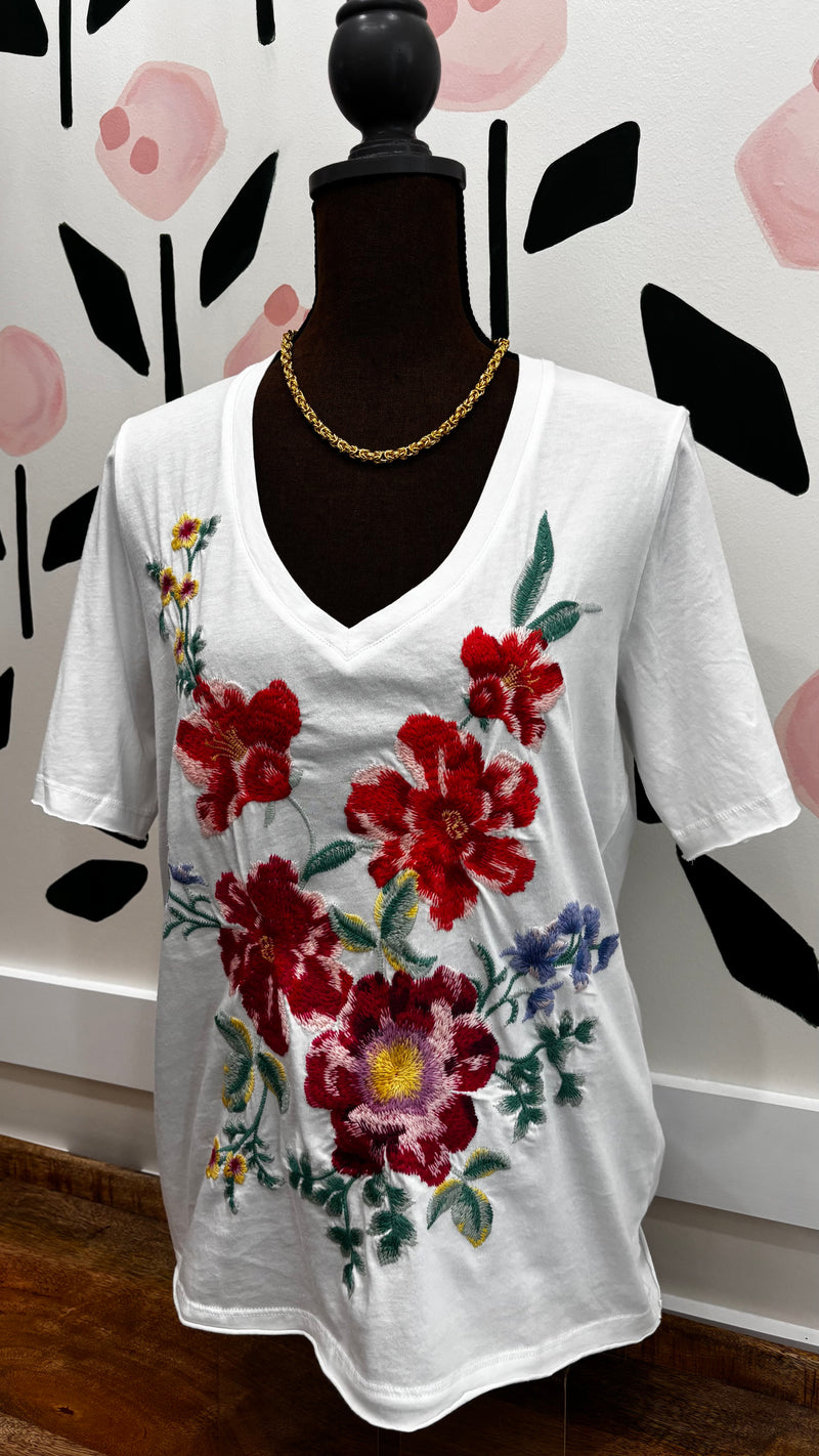 Raw hem vneck tee- Celiora