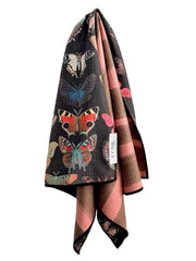 Velvet Wings: Reversible Hand Towel: Multi / 19x29in