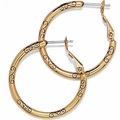 GOLD SML HOOP CHARM EARRINGS
