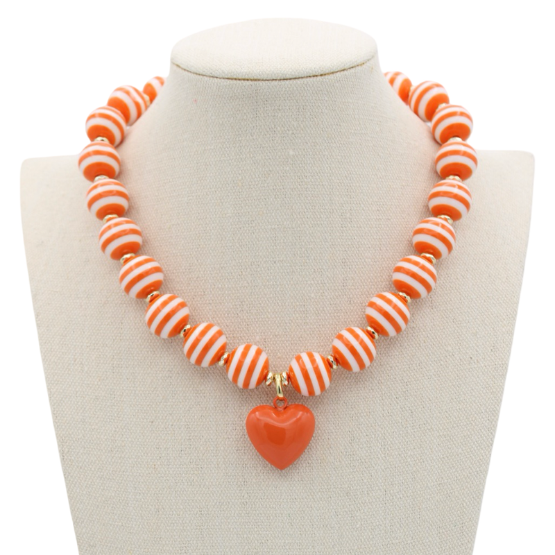 Cabana Stripe Necklace - 4 Colors: Orange