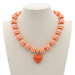 Cabana Stripe Necklace - 4 Colors: Orange