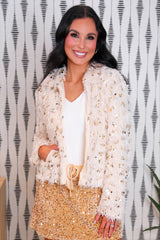 Velvet Hour Sequin Skort- Vintage Gold