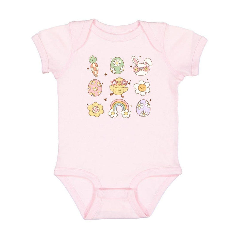 Groovy Chick Easter Short Sleeve Bodysuit