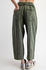 Mineral washed terry pant