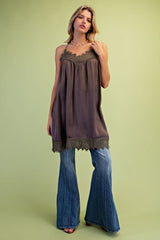Lace Hem Cami shirt/ Dress