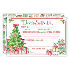 Christmas Tree Red Striped Bow & Presents Letter to Santa