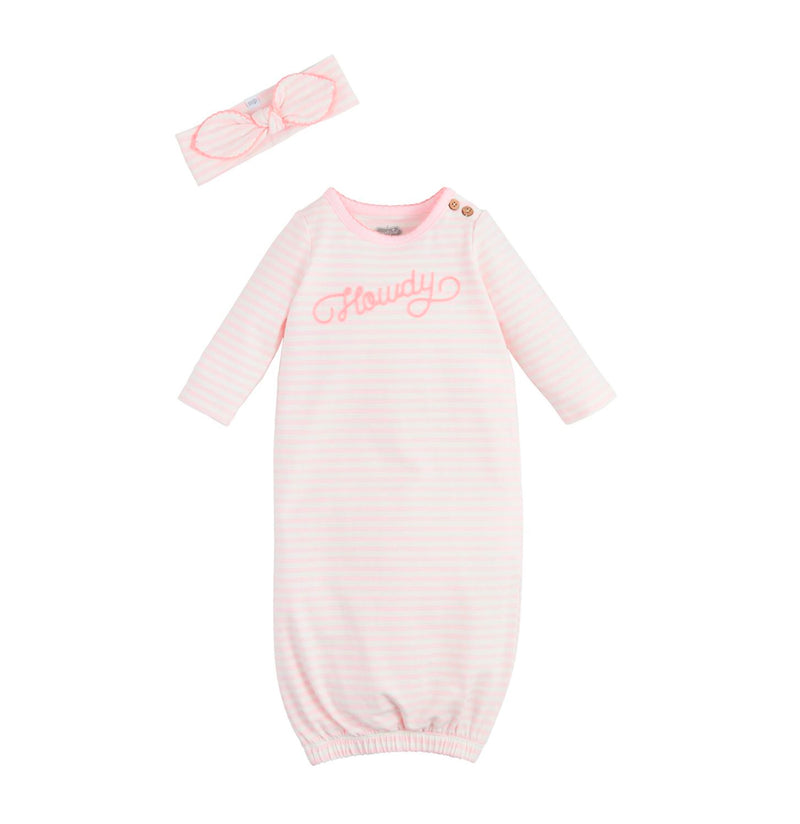 Howdy newborn stitched gown