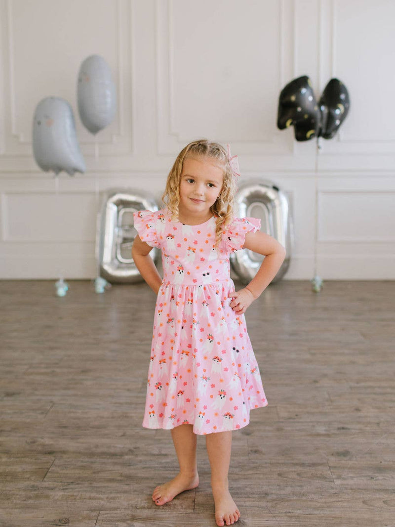 Olivia Dress in Floral Ghost