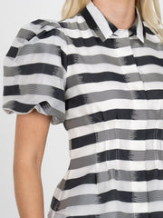 Britt top- Truffle Stripe