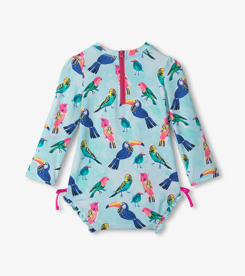 Tropical birds baby rashguard