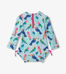 Tropical birds baby rashguard