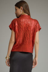 Metallic crop SS sweater