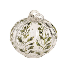 SM painted glass pumpkin sitter