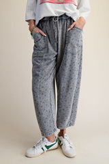 Ditsy mineral wash barrel pant