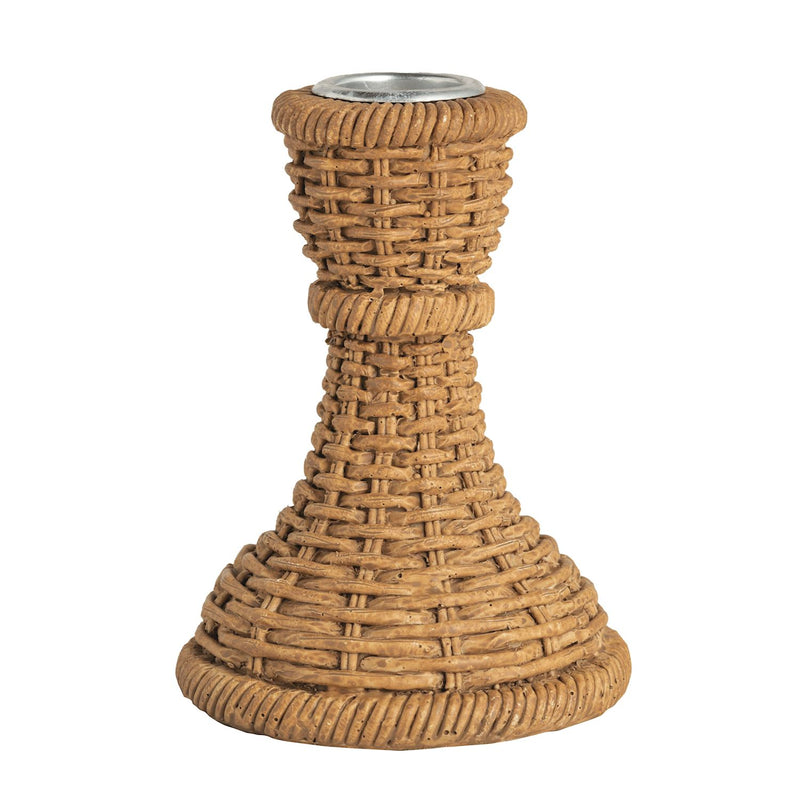 Woven taper candle holders