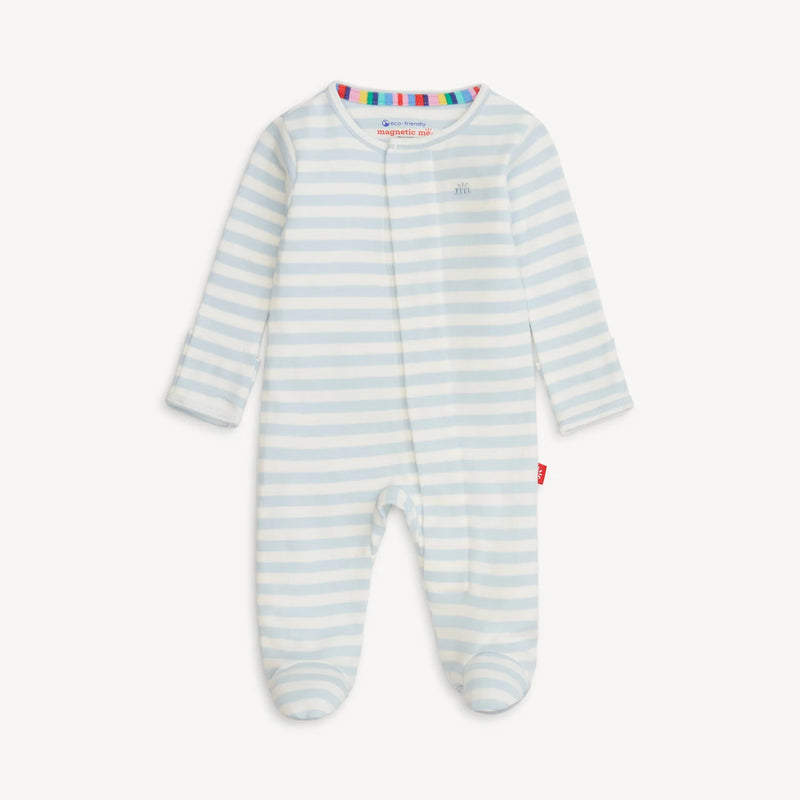 Blue stripe footie