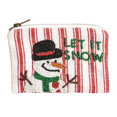 Holiday beaded pouch