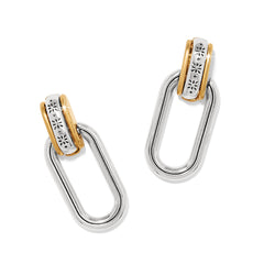 Mosaic 2tn link post drop earrings