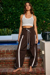 Windbreaker Pants With Contrast Stripe