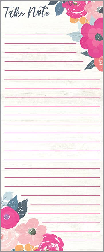 List Pad - Magenta Roses