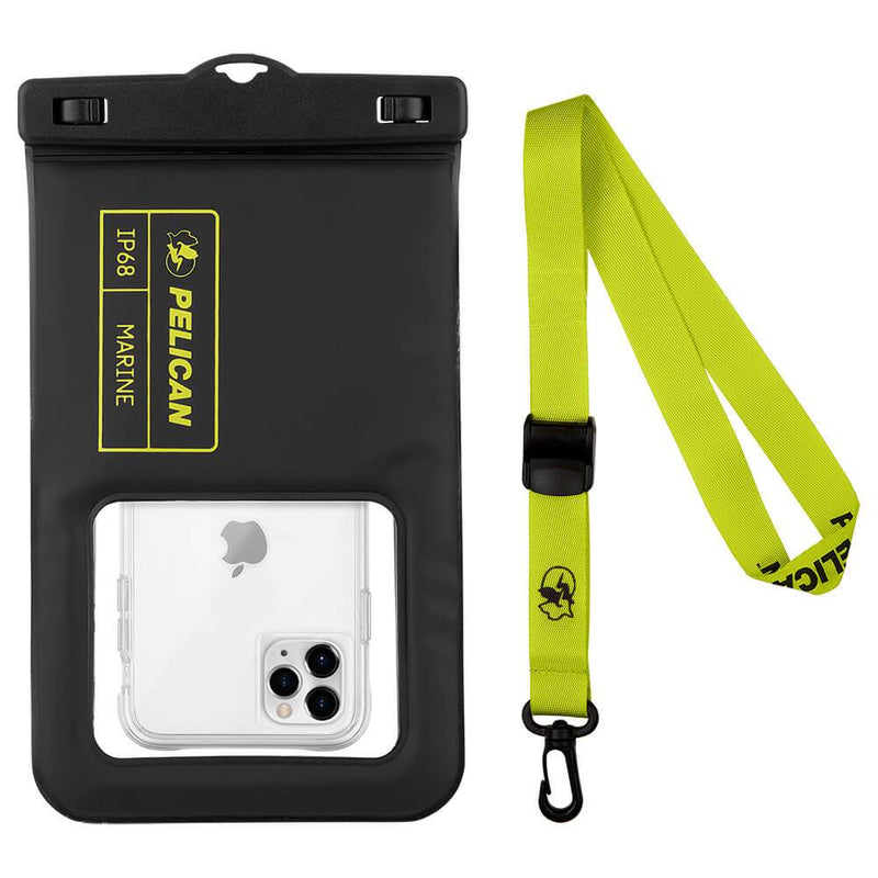 Pelican Marine Waterproof Floating Pouch XL - Phone Pouch: Black/Hi Vis Yellow