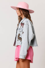 Sequin Tiger Denim Jacket