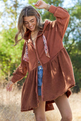 Mineral Washed Slouchy Lounge Zip Up Jacket