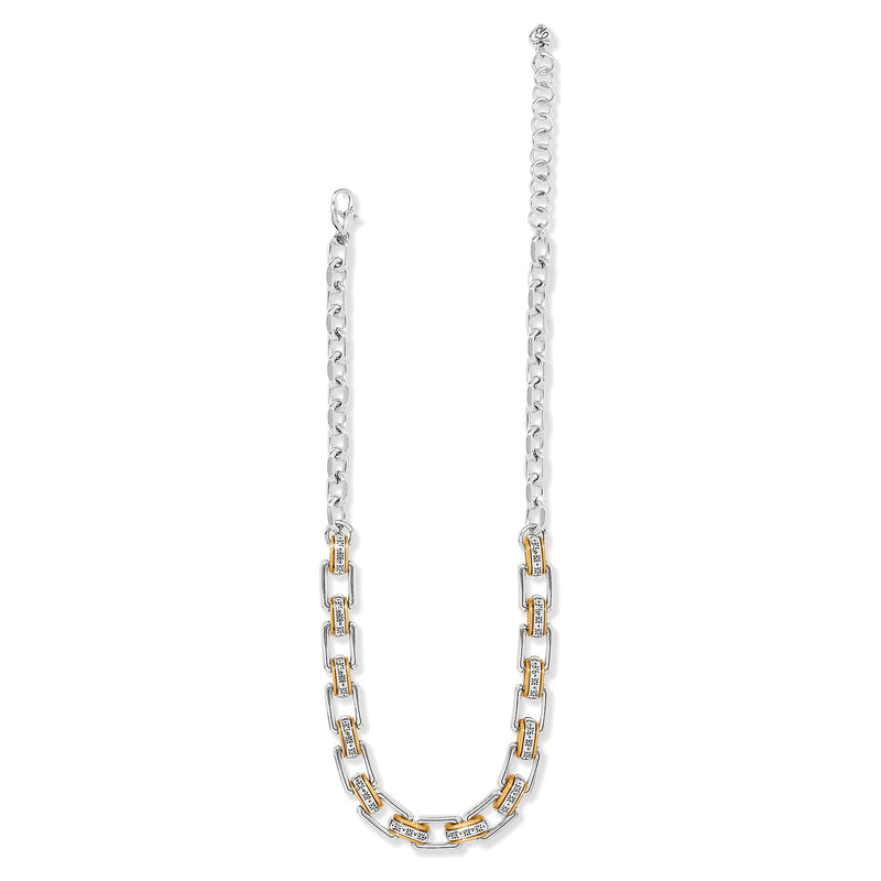 Mosaic two tone link necklace