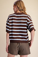 Crew neck stripe sweater