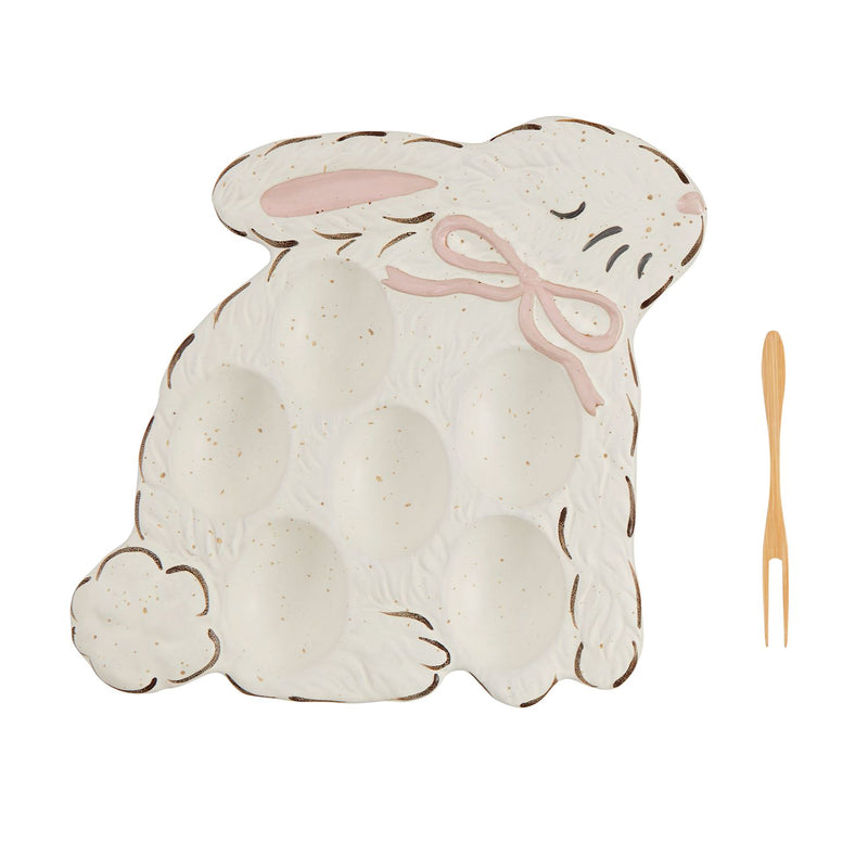 Small bunny deviled egg platter