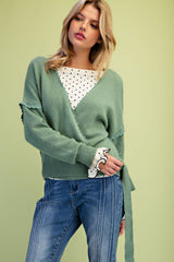 Knitted sweater wrap