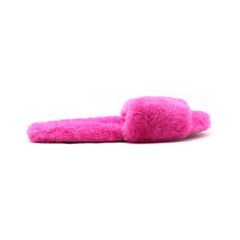 AVERIE - HOT PINK Faux Fur Slide : Hot Pink