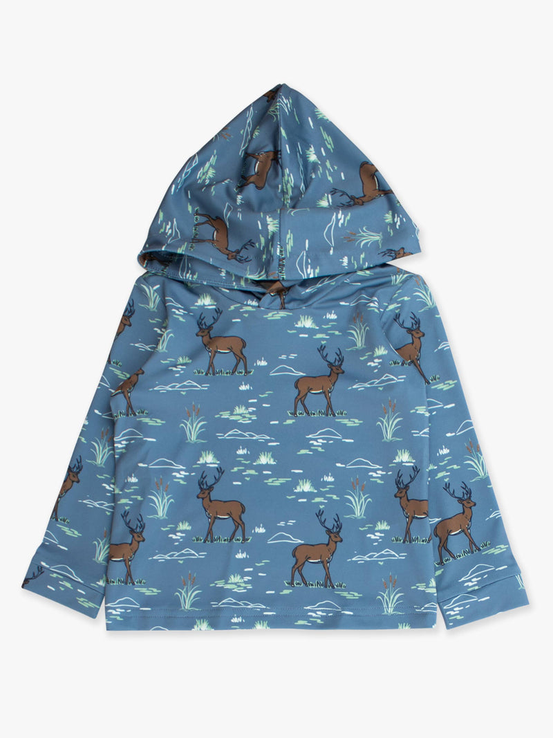 Boys Deer Antler Adventure Performance Hooded Shirt