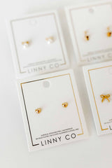 Screwback Stud Earrings - Violet Heart