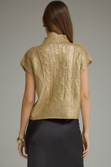 Metallic crop SS sweater
