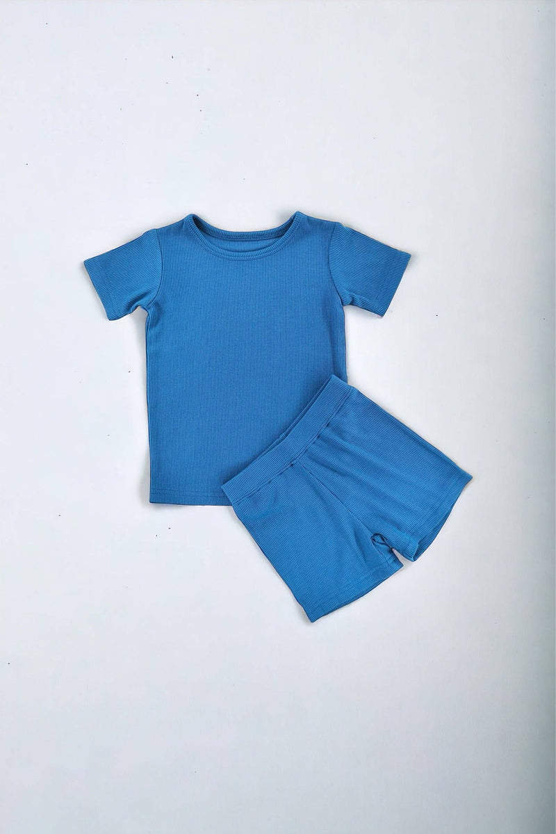 Nautical Ribbed Bamboo Shorts Set