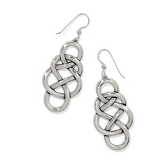 Interlock braid drop French wire earring