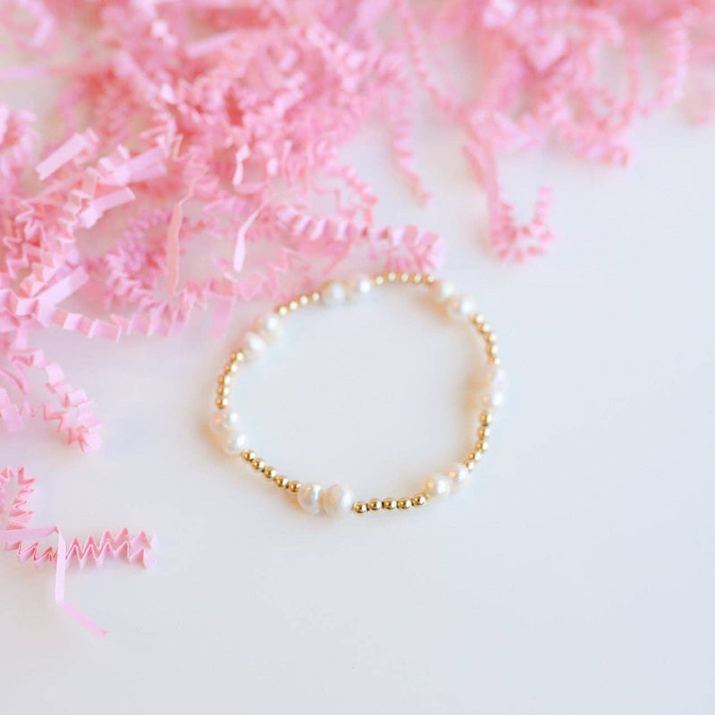 Coastal Pearl Bracelet in Gold: Extended 7.25 inch