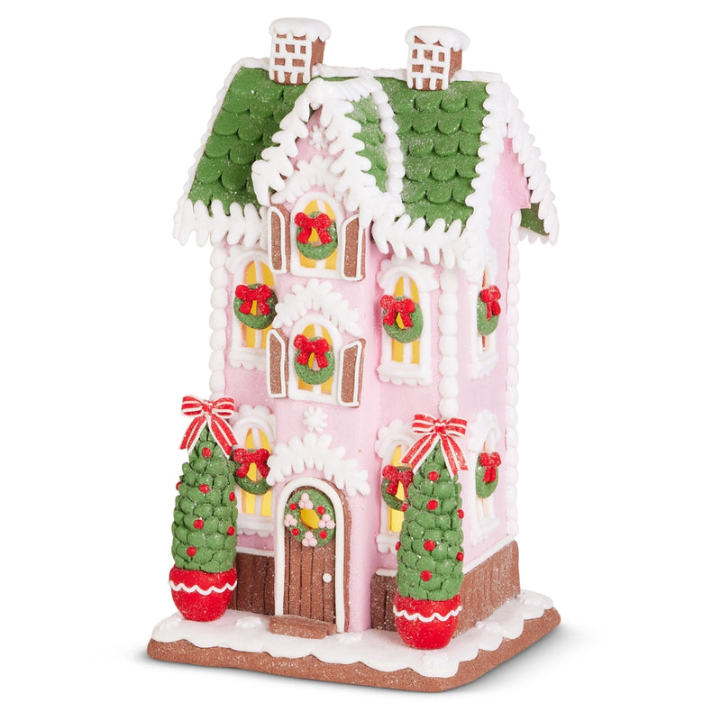 13” pink and green cottage