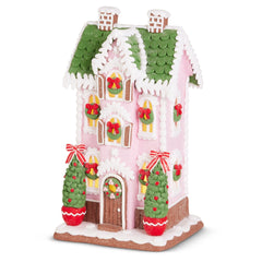 13” pink and green cottage
