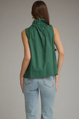 Ruffled bow collar top