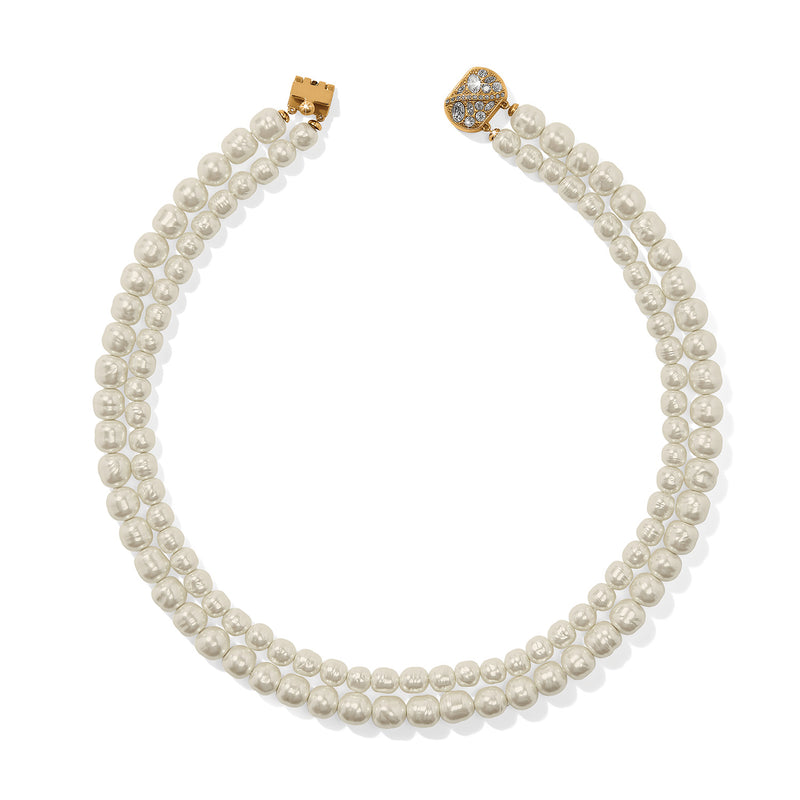 Trust your journey double pearl necklace