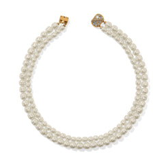 Trust your journey double pearl necklace