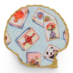 Mahjong Shell Jewelry and Trinket Dish - Blue