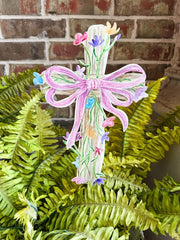 Watercolor flower cross