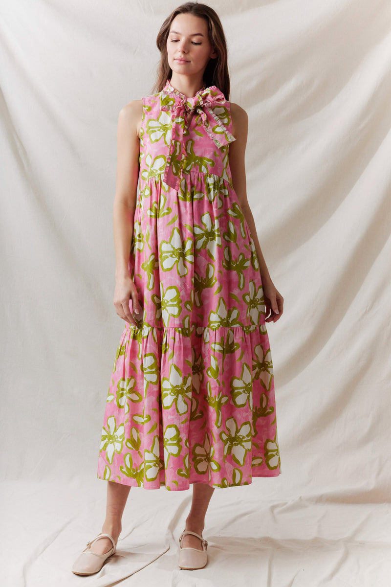 Pink and green maxi