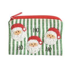 Holiday beaded pouch